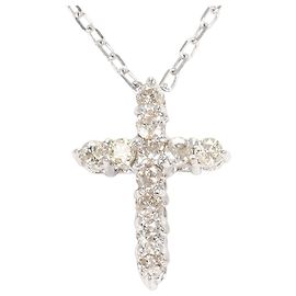 Autre Marque Collana in oro bianco 10K con diamante D'oro