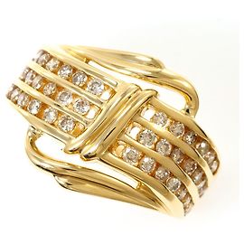 Autre Marque Bague alliance en or jaune 18K et diamants Doré