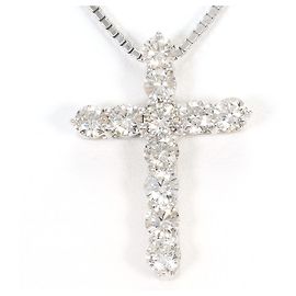 Autre Marque Collar de oro blanco 18K con diamante Dorado