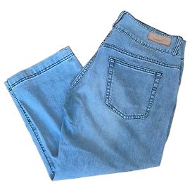 Lacoste Damen Capri Jeans - Hellblau, Gerade Passform Blau
