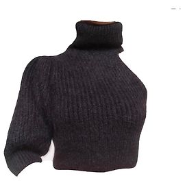 Céline Celine Maglione asimmetrico in mohair e seta nero Nero