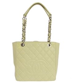 Chanel Petite Shopping Quilted Caviar Large Grün
