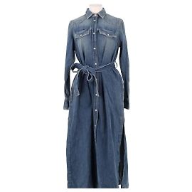 Golden Goose Robe en Jean bleu en coton bleue Bleu