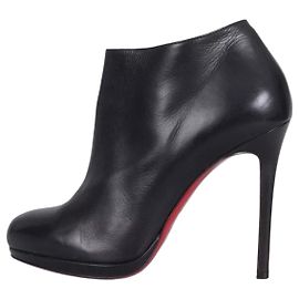 Christian Louboutin Black Leather Stiletto Ankle Boots Sz.39 Pre-owned Other