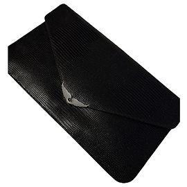 Zadig & Voltaire Pochette en cuir noir Noir