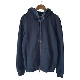 Autre Marque Diesel Kapuzenjacke aus Baumwolle mit Denim-Besatz Schwarz