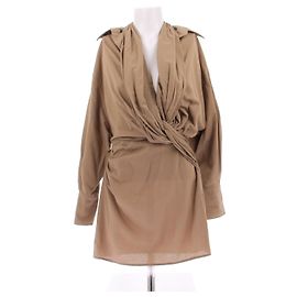 Jacquemus Vestido camel "Le Papier" Camelo