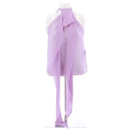 Autre Marque Top de seda lila SAINT LAURENT Púrpura