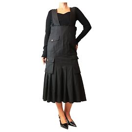 Autre Marque Vestito pinafore nero con tasca frontale - size S Nero