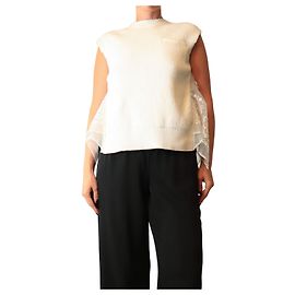Sacai Chaleco de punto blanco con espalda abierta - size S Blanco