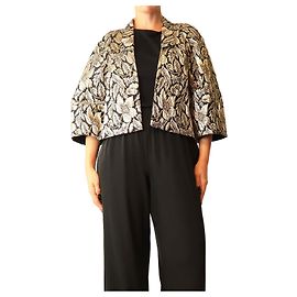 Dries Van Noten Florale Lurex-Jacquard-Jacke in Schwarz - size L Schwarz