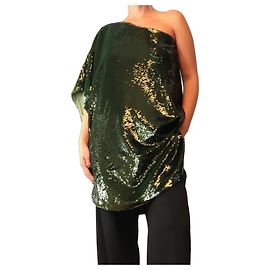 Autre Marque Grünes Pailletten-Minikleid schulterfrei - size M Grün