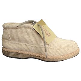 Autre Marque Buttero Oriental Voyage Beige Canvas Ankle Boots Beige