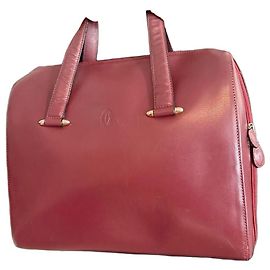 Cartier Bolsa bowling em couro bordô Bordeaux