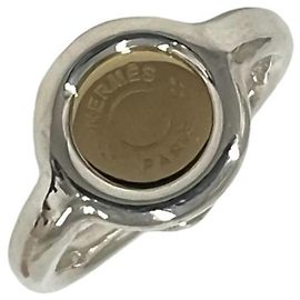 Hermès Anillo Sellier Hermes Plata Dorado