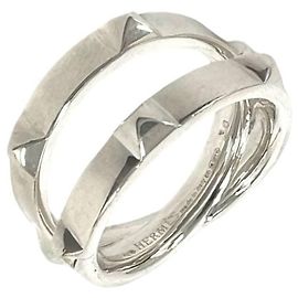 Hermès Anello Doppio Mini Clou Hermes Argento