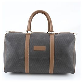 Christian Dior Honeycomb Leather Boston Bag Brown