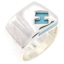 Bague Hermès Candy en argent et turquoise Autre
