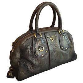Bolsos Prada de piel Plata Bronce