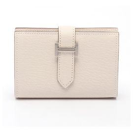 Hermès Hermes Bearn Mini Nata Business Card Case Cream