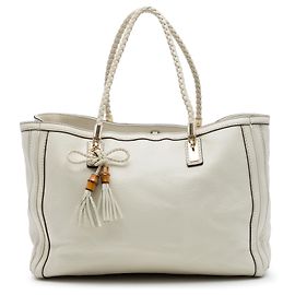 Borsa Tote Gucci Bella in pelle di vitello bianca Bianco Crudo