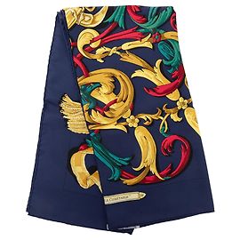 Hermès Blue Le Mors A La Conetable Seidentuch 90 Blau Marineblau