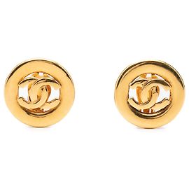 Boucles d'oreilles clips Chanel Gold CC plaquées or Doré
