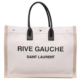 Autre Marque Saint Laurent Tote Rive Gauche Grande em Lona Bege Bege