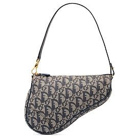 Autre Marque Dior Blue Mini Diorissimo Canvas Saddle Pochette Blue Navy blue