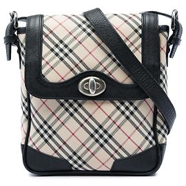 Sac bandoulière Burberry Beige Nova Check Canvas Marron Beige Autre