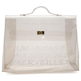Bolsa de mão Hermès Kelly Souvenir De L Exposition em vinil branco Branco