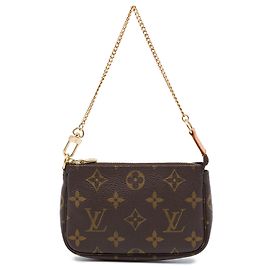 Louis Vuitton Brown Monogram Mini Pochette Accessoires Marrone