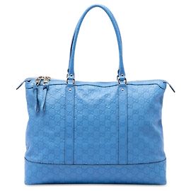 Sac Tote Gucci Blue Guccissima Bleu Bleu clair