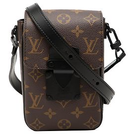 Louis Vuitton Brown Monogram Macassar S Lock Vertical Wearable Crossbody Castaño