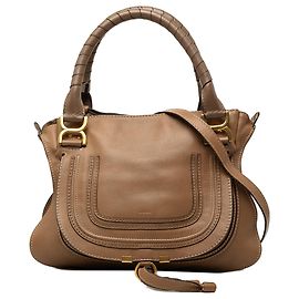 Bolso Satchel Marcie Chloé de cuero marrón tamaño Medium Castaño Marrón claro