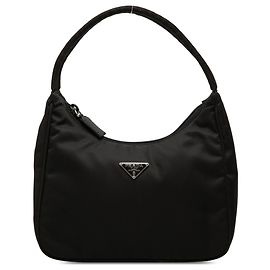 Bolso de hombro Prada Mini Tessuto Sport Negro Negro