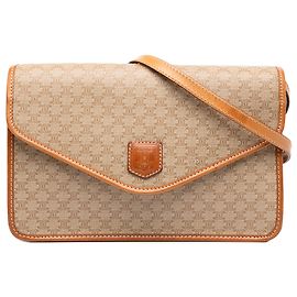 Céline Celine Beige Macadam Coated Canvas Crossbody Beige