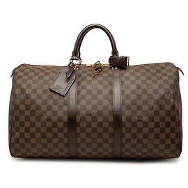 Louis Vuitton Brown Damier Ebene Keepall 50 Braun