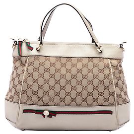 Gucci Beige GG Canvas Web Mayfair Satchel Other