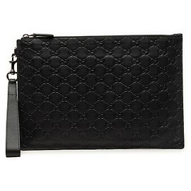 Gucci Black Guccissima Clutch Black