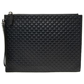 Clutch Gucci Black Microguccissima Negro