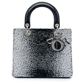 Autre Marque Dior Black Medium Sequins Lady Dior Negro