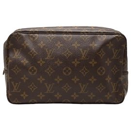 Louis Vuitton Brown Monogram Trousse Toilette 28 Marrone