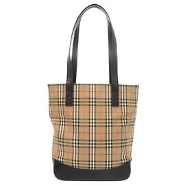 Burberry Nova Check Shadow Horse Tote Bag Schwarz Beige