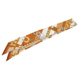 Hermès Hermes Twilly BRIDES ET GRIS Scarf Multiple colors Beige