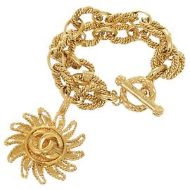 Bracciale Chanel Coco Mark motivo sole placcato oro D'oro