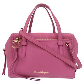 Salvatore Ferragamo Gancini Leather Pink Handbag Pink