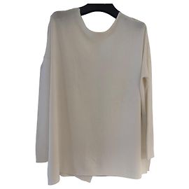 Barbara Bui Jersey de punto blanco con cadena Blanco