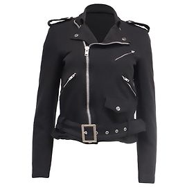 Comme Des Garcons Comme des Garçons Shrink Double Riders Jacket in Black Polyester Black
