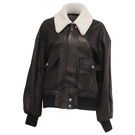 Veste Shellar Khaite en cuir noir Noir